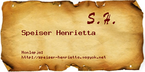 Speiser Henrietta névjegykártya