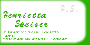 henrietta speiser business card